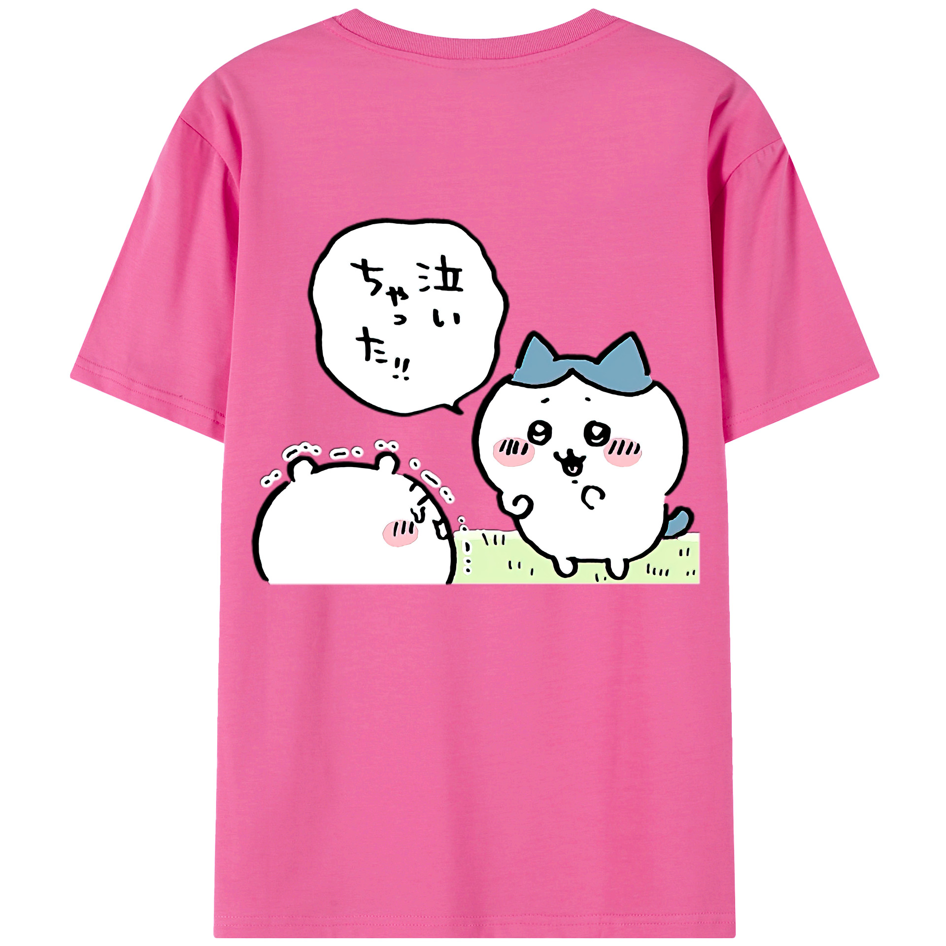 （画像用） ちいかわ ハチワレ Chii-kawa hachiware レディース半袖Tシャツ(バックプリント)